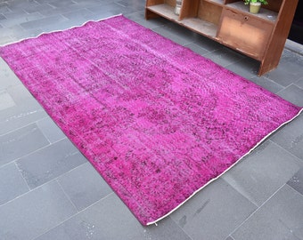 Turkish rug, Vintage rug, Handmade rug, Boho decor, Home decor rug, Floor rug, Bedroom rug, Oushak rug, Turkey rug 5.6 x 9 ft ORT2246