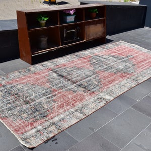 Turkish rug, Vintage rug, Handmade rug, Boho decor, Home decor rug, Floor rug, Runner rug, Oushak rug, Turkey rug, 4.5 x 10.7 ft ORT0012