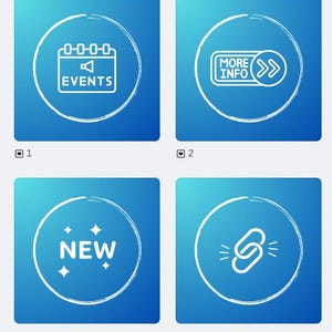 BLUE - 20 Instagram Story Highlight Icons | Canva Editable | Aesthetic IG Covers for Influencers & Small Business