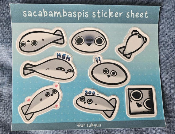 Sacabambaspis sticker sheet / kiss cut stickers