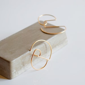 Architectural geometric earrings in 14k gold filled DALI model