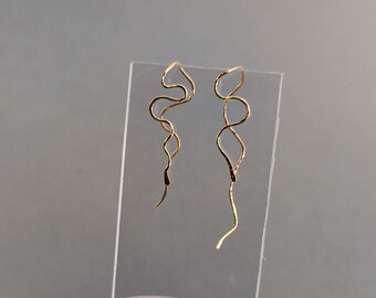 Boucles d'oreilles serpents or laminé 14k (gold filled)