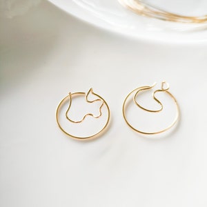 14k laminated gold snake hoop earrings image 1