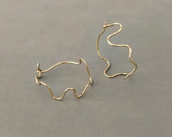 Créoles serpent or laminé 14k