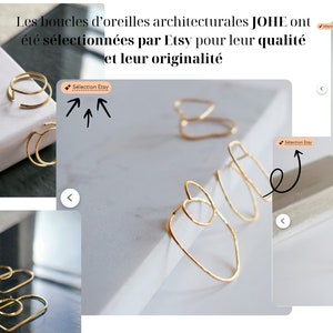 Boucles d'oreilles cœurs architecturales en gold filled 14k or laminé image 2