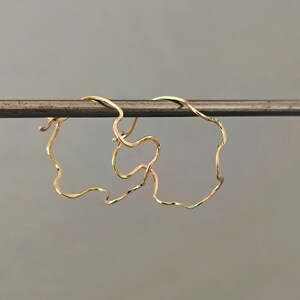 14k laminated gold snake hoop earrings image 4