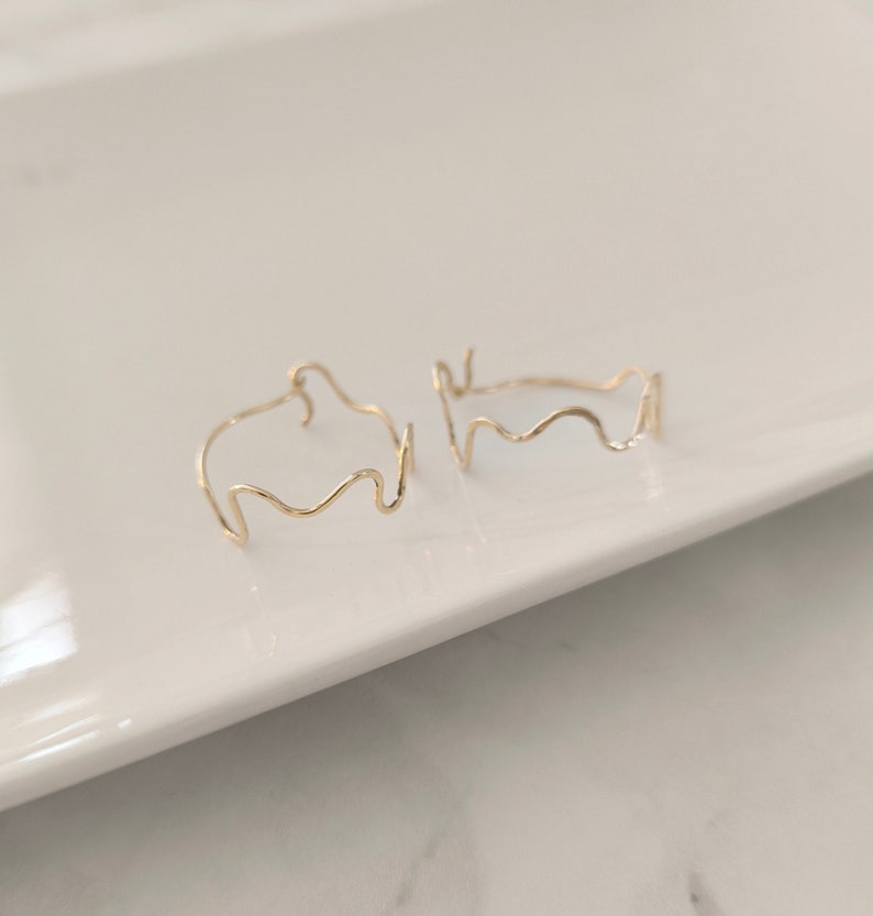 14k laminated gold snake hoop earrings image 5