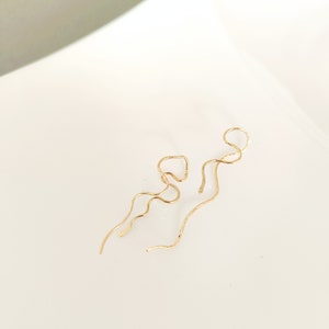 14k laminated gold snake earrings gold filled image 2