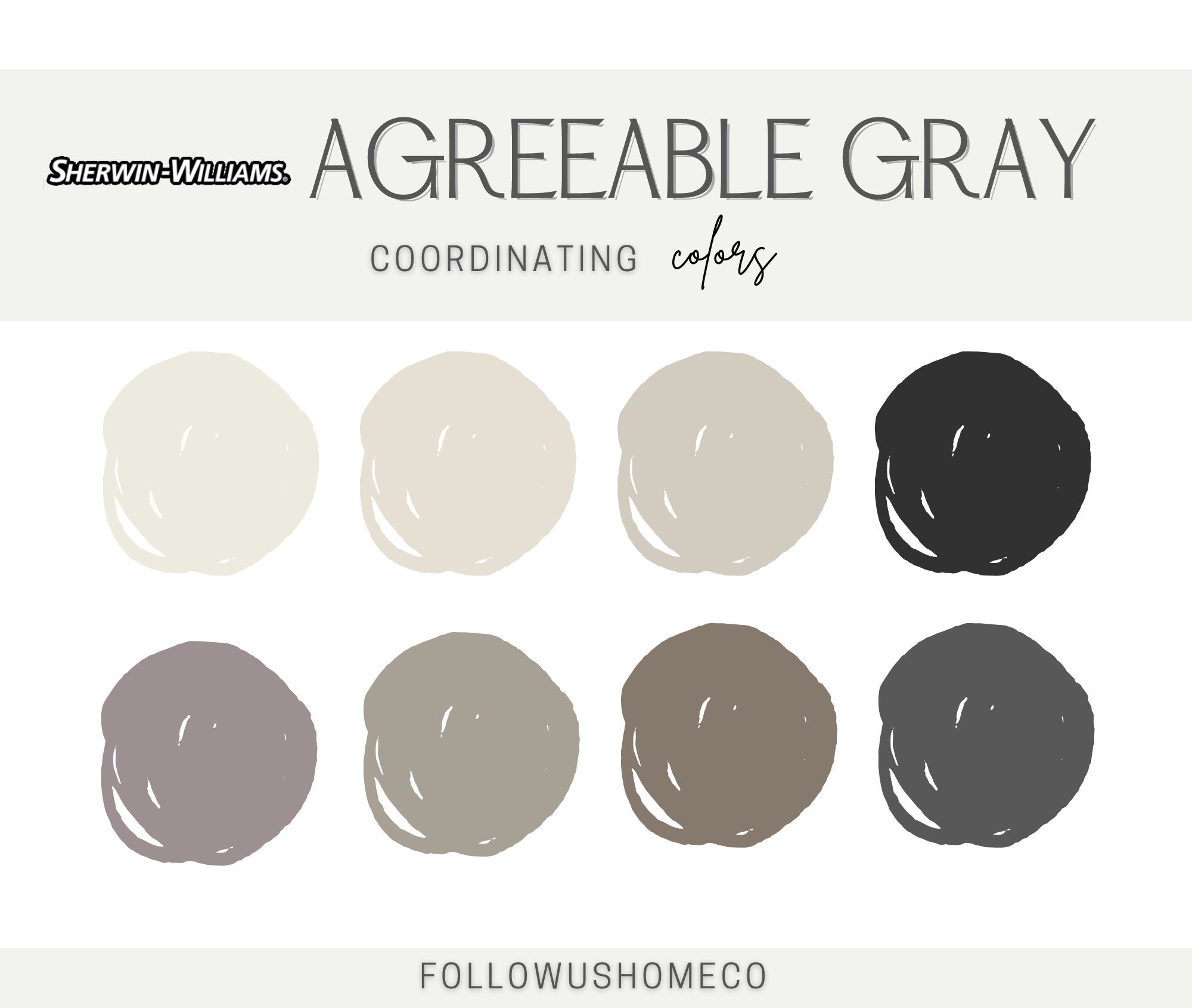Sherwin Williams Agreeable Gray Paint Palette Etsy