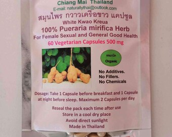 Naturally Thai - Pueraria Mirifica - White Kwao Krua - 500mg Capsules x180