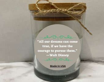 Motivational Quote Candle Jar w/ Lid, Business Supply candle