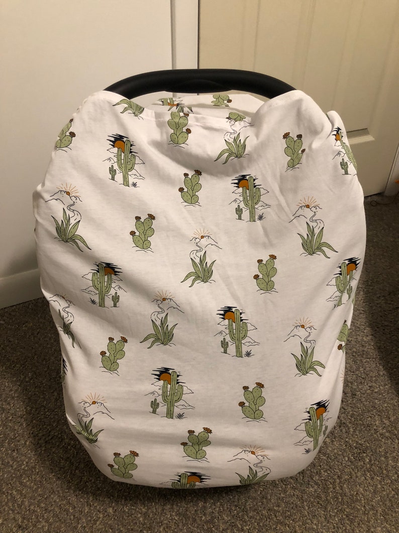 Nursing & car seat cover Cactus print