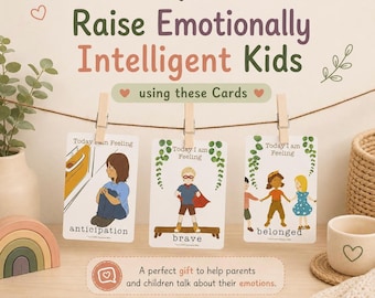 Emotional Intelligence Cards for Kids | Build Self Awareness | Therapy Feelings Cards | Social Emotional Learning Deck