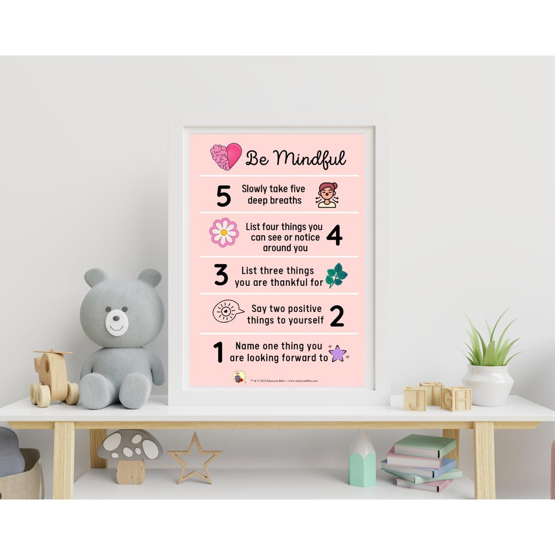 Be Mindful Poster | Mindfulness Wall Art | Printable Self-care Poster ...