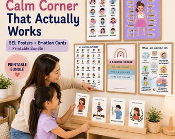 Printable Calm Down Kit for Kids | Feelings Cards, Coping Skills Posters