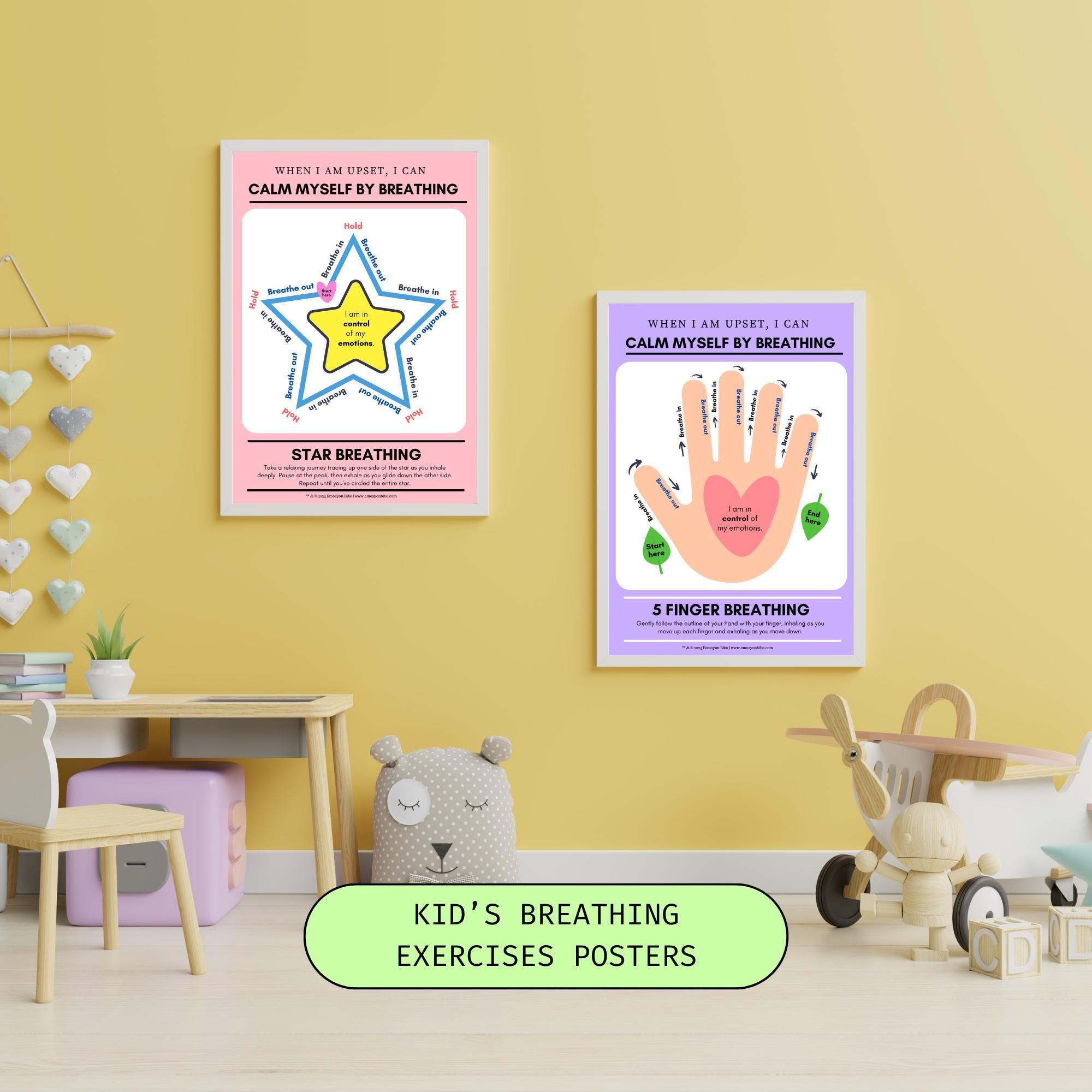 Breathing Exercise Posters for Kids Coping Skills Printable PDF - Etsy