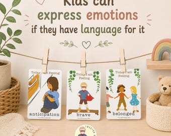 Emotion Flashcards for Kids | 50 Feelings Cards | Social Emotional Learning Activities | Calm Corner Cards | Therapy & Counseling Tool