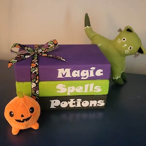 Faux Halloween book stacks