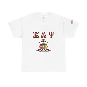 Camiseta unisex de algodón grueso Kappa Alpha Psi con diseño de letras griegas