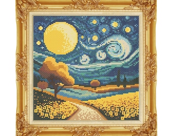ヘックスアート ヴァン・ゴッホ 星月夜 クロスステッチキット