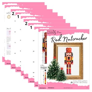 Set of 5 Nutcracker Cross Stitch Patterns - Christmas Tree Ornaments ...