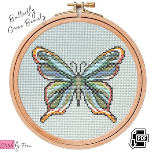 Butterfly Cross Stitch Butterfly Embroidery Pattern Easy Cross Stitch Pattern Insect Moths Embroidery Gift For Her Butterfly Home Decor