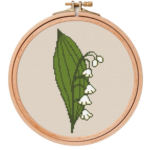 スズランのクロスステッチパターンPDF • 5月の誕生花 • 花の刺繍