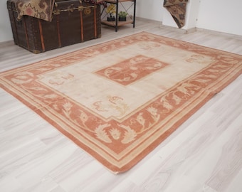 5x7 Vintage Rug, Muted Turkish Rug,Oushak Rug 5x7,Natural Wool Rug,Anatolian Carpet,Turkish Rug 5x7,Antique Area Rug,Faded Rug,Muted Rug,650