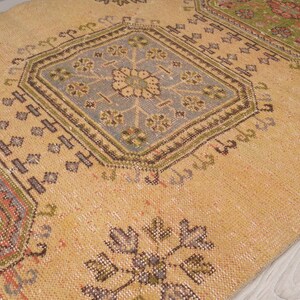 Vloerkleed 3 x 10, Oushak-tapijt loper, Turks loper tapijt, vintage loper 3 x 10, Anatolische loper, handgemaakt vervaagd tapijt, antiek Turks tapijt, Oushak loper, 412 afbeelding 5