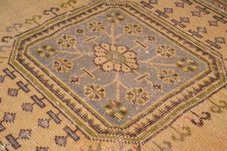 Vloerkleed 3 x 10, Oushak-tapijt loper, Turks loper tapijt, vintage loper 3 x 10, Anatolische loper, handgemaakt vervaagd tapijt, antiek Turks tapijt, Oushak loper, 412 afbeelding 6