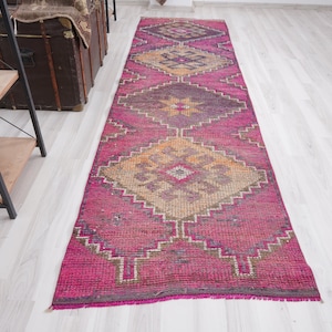 3x10 Vintage Runner, Muted Turkish Runner,Oushak Runner Rug,Natural Runner 3x10,Faded Rug,Carpet Runner,Handmade Runner,Turkish Rug 3x10,215