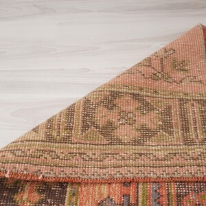 Vloerkleed 3 x 10, Oushak-tapijt loper, Turks loper tapijt, vintage loper 3 x 10, Anatolische loper, handgemaakt vervaagd tapijt, antiek Turks tapijt, Oushak loper, 412 afbeelding 10
