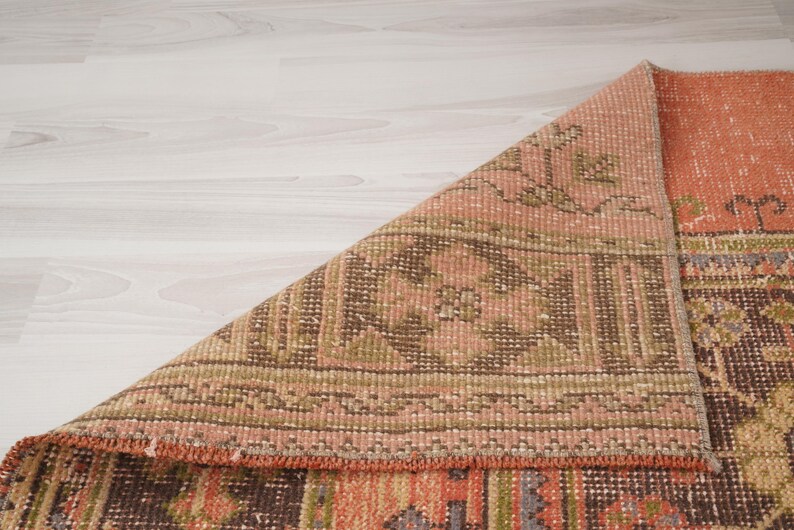 Vloerkleed 3 x 10, Oushak-tapijt loper, Turks loper tapijt, vintage loper 3 x 10, Anatolische loper, handgemaakt vervaagd tapijt, antiek Turks tapijt, Oushak loper, 412 afbeelding 10