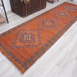 3x10 Vintage Runner, Muted Turkish Runner,Oushak Runner Rug,Natural Runner 3x10,Faded Rug,Carpet Runner,Handmade Runner,Turkish Rug 3x10,218