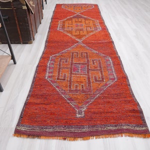 3x10 Vintage Runner, Muted Turkish Runner,Oushak Runner Rug,Natural Runner 3x10,Faded Rug,Carpet Runner,Handmade Runner,Turkish Rug 3x10,243