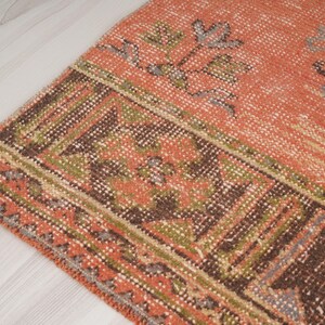 Vloerkleed 3 x 10, Oushak-tapijt loper, Turks loper tapijt, vintage loper 3 x 10, Anatolische loper, handgemaakt vervaagd tapijt, antiek Turks tapijt, Oushak loper, 412 afbeelding 9