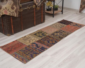 2x5 Rug, Small Runner, Oushak Rug 2x5, Antique Turkish Rug, Vintage Rug Runner, Anatolian Wool Carpet, Handmade Small Rug,997