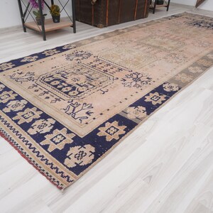 4x11 Vintage Runner, Muted Turkish Runner,Oushak Runner Rug,Natural Runner 4x11,Faded Rug,Carpet Runner,Handmade Runner,Turkish Rug 4x11,61