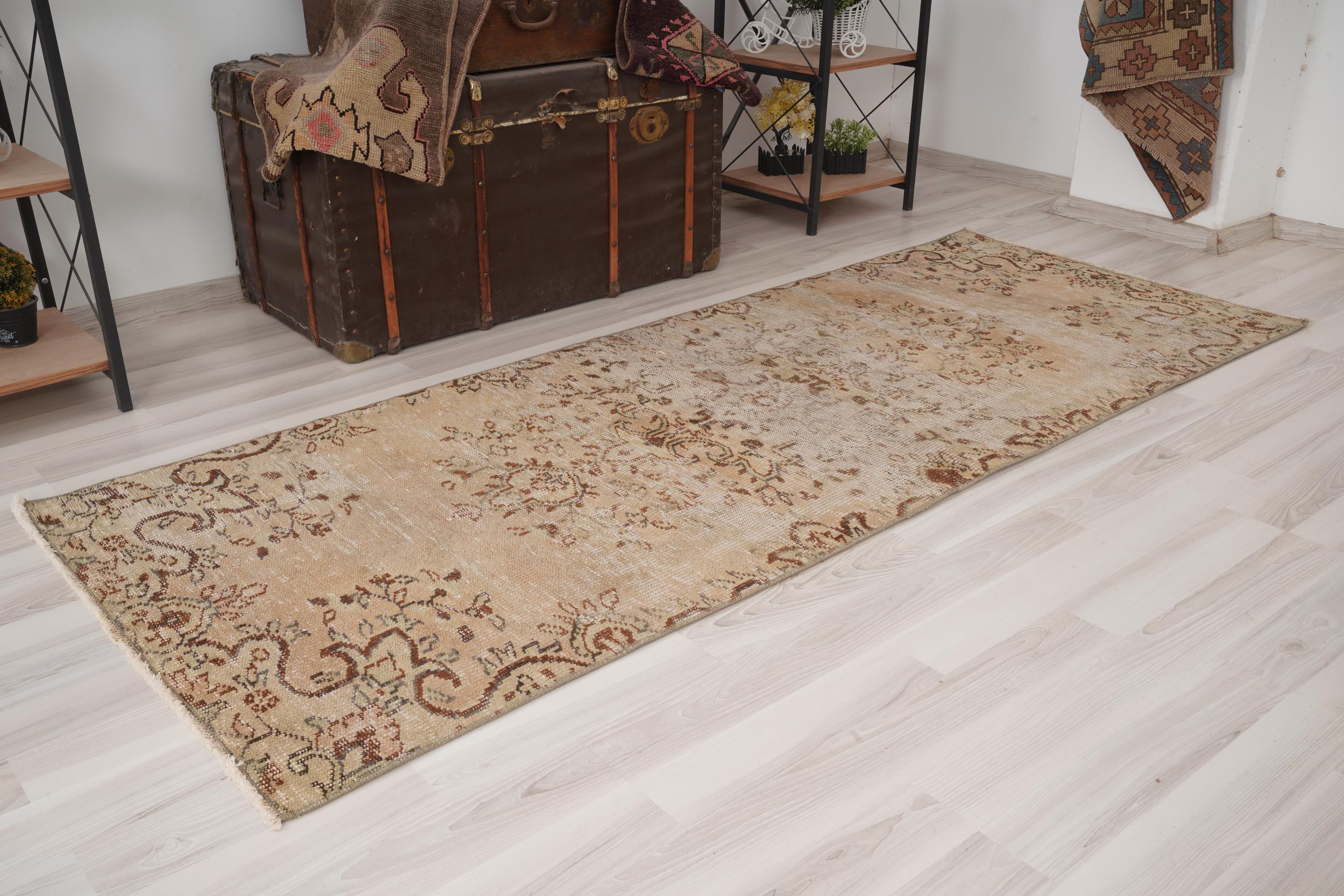 Tapis de course vintage 3 x 8, tapis de course turc, tapis de course Oushak, tapis de course naturel 3 x 8, tapis délavé, tapis de course, tapis de co