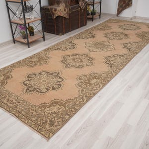 4x13 Vintage Runner, Muted Turkish Runner,Oushak Runner Rug,Natural Runner 4x13,Faded Rug,Carpet Runner,Handmade Runner,Turkish Rug 4x13,971