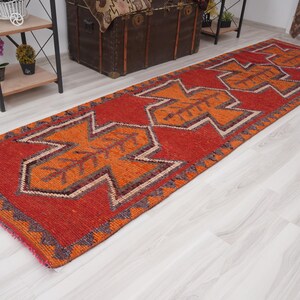3x11 Vintage Runner, Muted Turkish Runner,Oushak Runner Rug,Natural Runner 3x11,Faded Rug,Carpet Runner,Handmade Runner,Turkish Rug 3x11,418