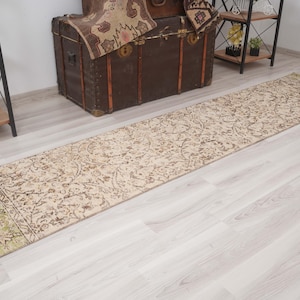 2x9 Vintage Runner, Muted Turkish Runner,Oushak Runner Rug,Natural Runner 2x9,Faded Rug,Carpet Runner,Handmade Runner,Turkish Rug 2x9,1090