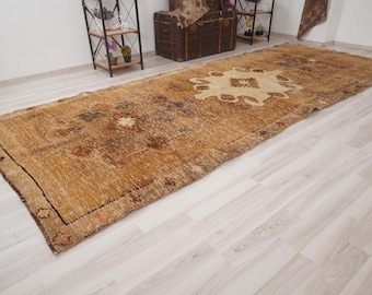 5x13 Vintage Runner, Muted Turkish Runner,Oushak Runner Rug,Natural Runner 5x13,Faded Rug,Carpet Runner,Handmade Runner,Turkish Rug 5x13,113