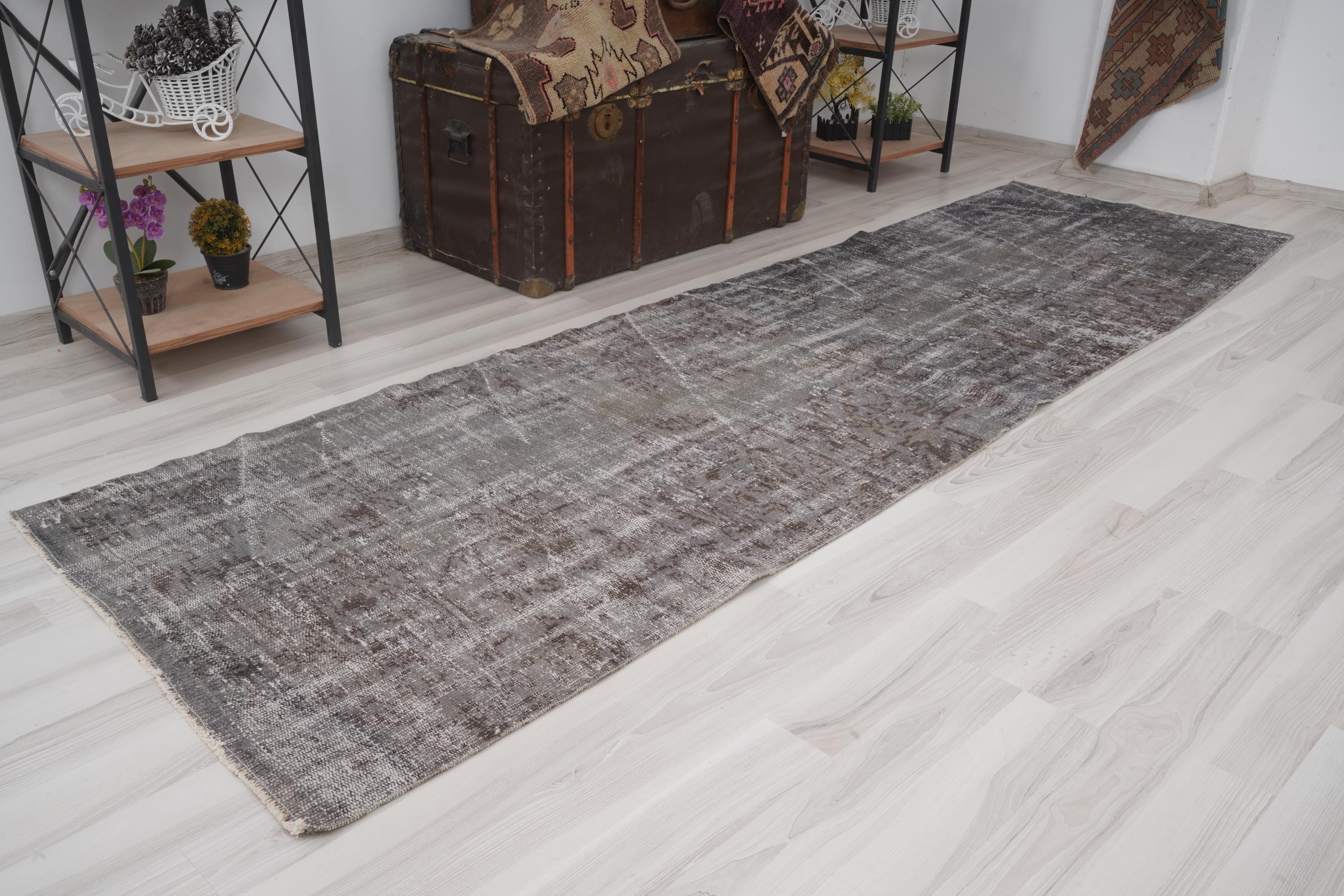 3 x 10 tapis de course vintage, tapis de course turc, tapis de course Oushak, tapis de course naturel 3 x 10, tapis délavé, tapis de course, tapis de