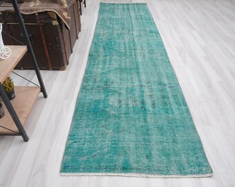 3x10 Runner, Oushak Runner Rug, Turkish Runner, Vintage Runner 3x10, Antique, Anatolian, Wool, Handmade,Turkey,Turkish Rug,Natural,Muted,306
