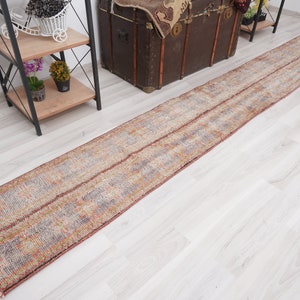 2x11 Vintage Runner, Muted Turkish Runner,Oushak Runner Rug,Natural Runner 2x11,Faded Rug,Carpet Runner,Handmade Runner,Turkish Rug 2x11,172