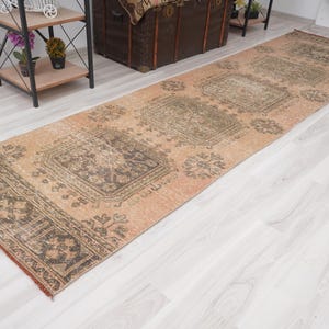 3x30 Läufer, Oushak Teppichläufer, Langer Türkischer Läufer, 3x3 Meter Vintage Läufer, Anatolische Wolle, Verblasst, Handgemacht, Türkischer Teppich, Natürlich, Gedämpft, 27