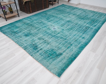 6x9 Rug, Vintage Turkish Rug, Oushak Rug 6x9, Neutral Vintage Rug, Anatolian, Wool, Antique, Faded, Handmade, Natural, Turkey, Muted, 658