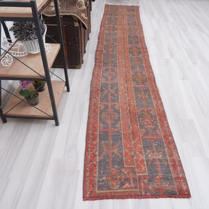 2x11 Vintage Runner, Muted Turkish Runner,Oushak Runner Rug,Natural Runner 2x11,Faded Rug,Carpet Runner,Handmade Runner,Turkish Rug 2x11,133
