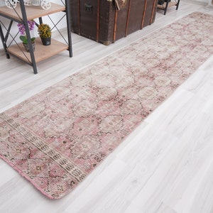 2x11 Vintage Runner, Muted Turkish Runner,Oushak Runner Rug,Natural Runner 2x11,Faded Rug,Carpet Runner,Handmade Runner,Turkish Rug 2x11,196